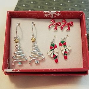 Three sets of Christmas earrings